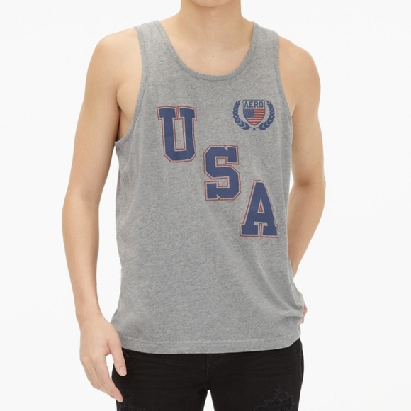 Aéropostale Charcoal Tank Top 100% Cotton Men's Size S - Picture 5 of 6